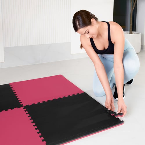 Mata puzzle EVA 2cm czarno/czer