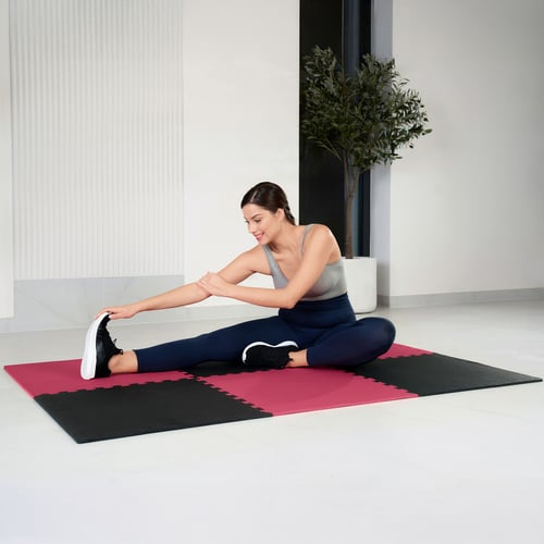 Mata puzzle EVA 1cm czarno/czer