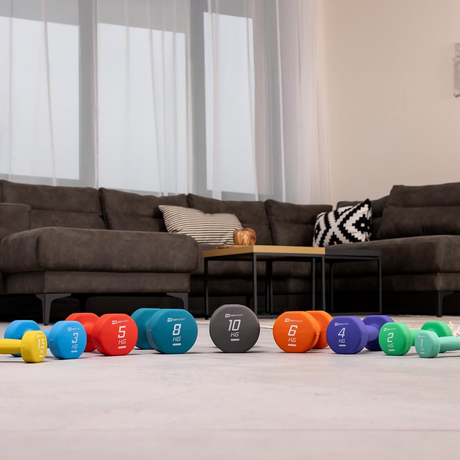 Zestaw hantelek winylowych okrą