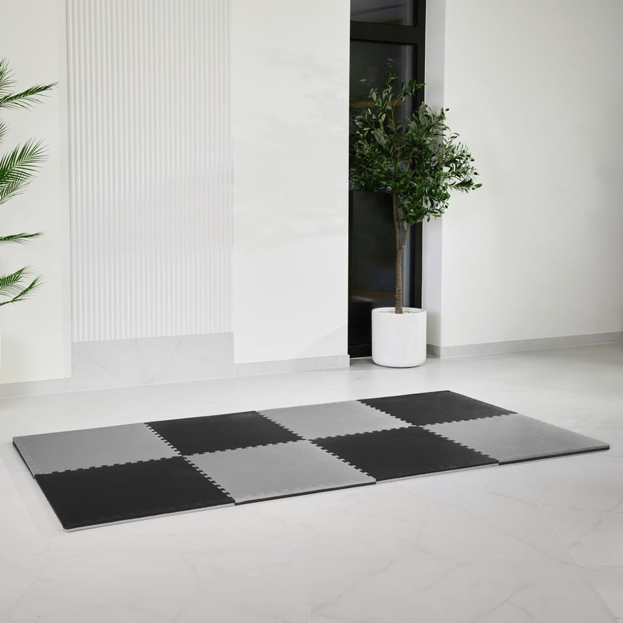 Mata puzzle EVA 2cm czarno/szar