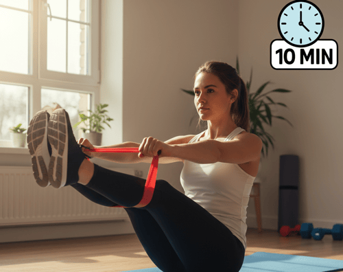 10-minútový tréning nôh pre zaneprázdnených: jednoduché cviky na nohy s odporovou gumou