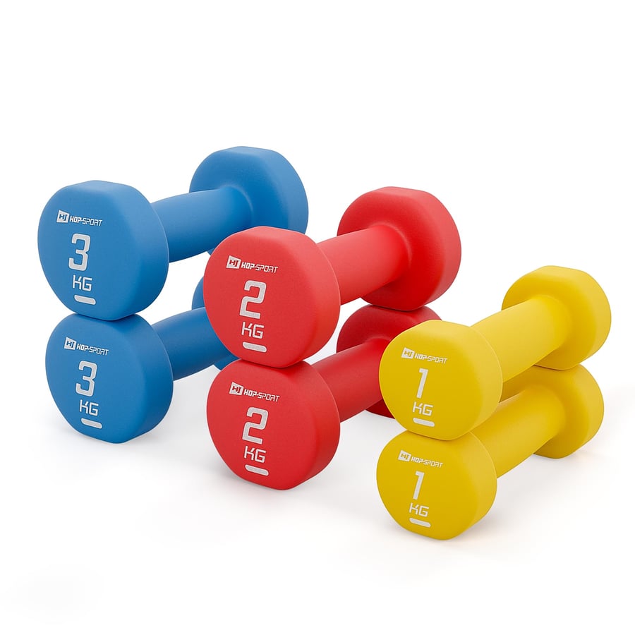 Zestaw hantelek winylowych okrą