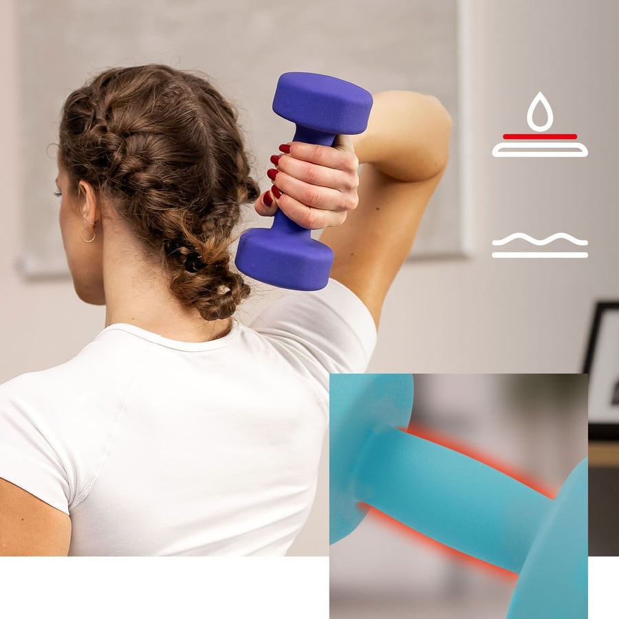 Zestaw hantelek winylowych okrą