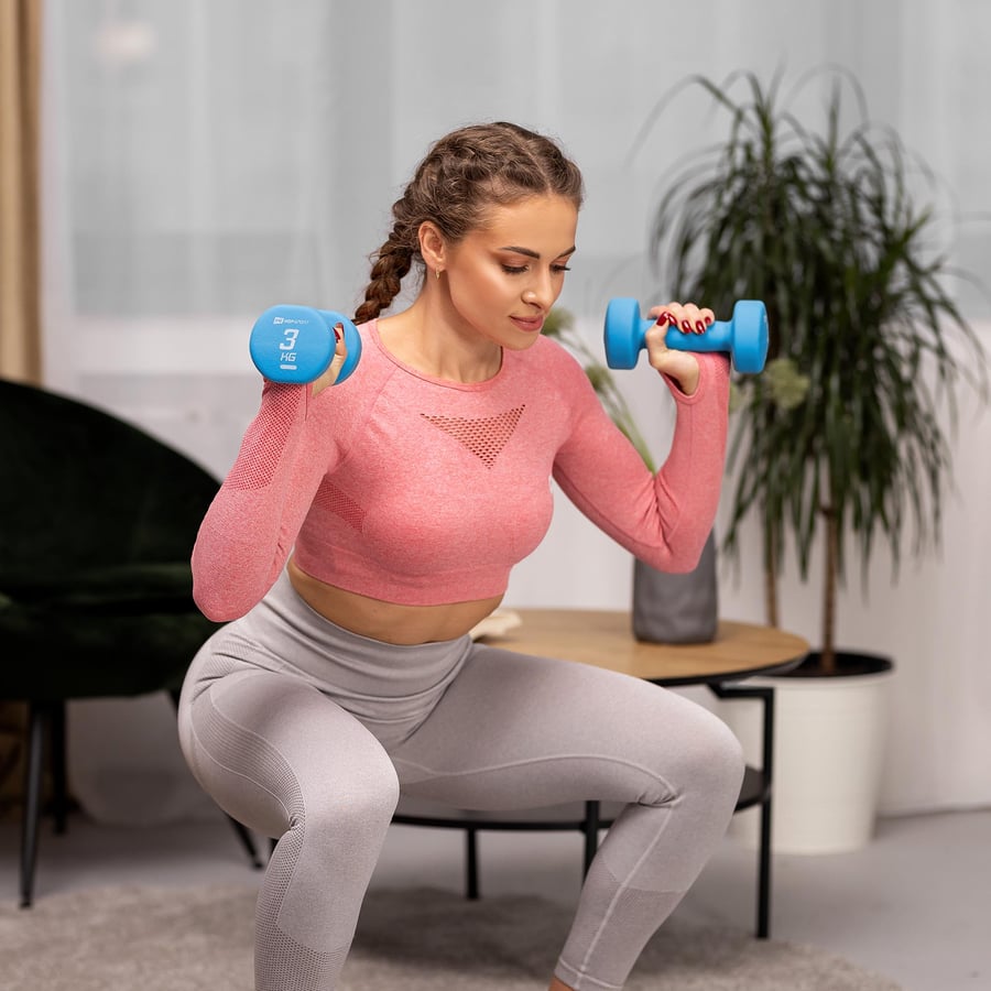 Zestaw hantelek winylowych okrą