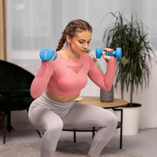 Zestaw hantelek winylowych okrą