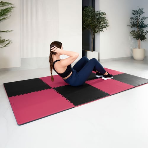 Mata puzzle EVA 2cm czarno/czer