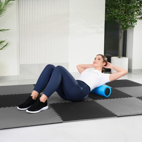 Mata puzzle EVA 2cm czarno/szar