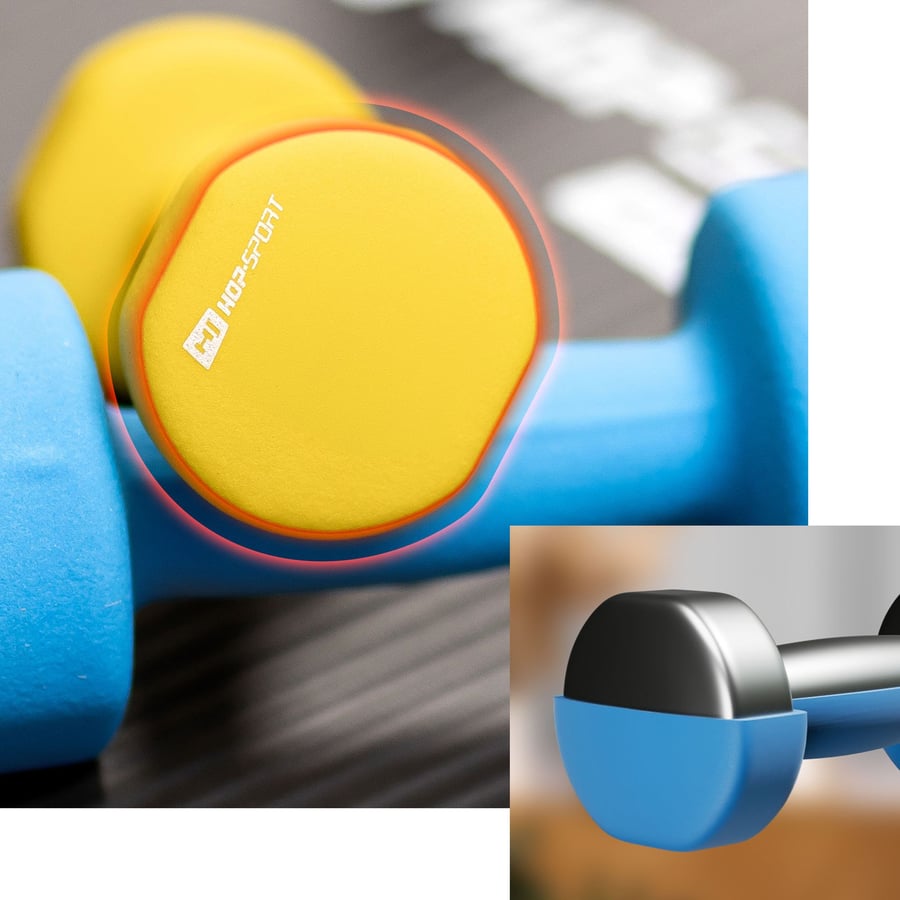 Zestaw hantelek winylowych okrą