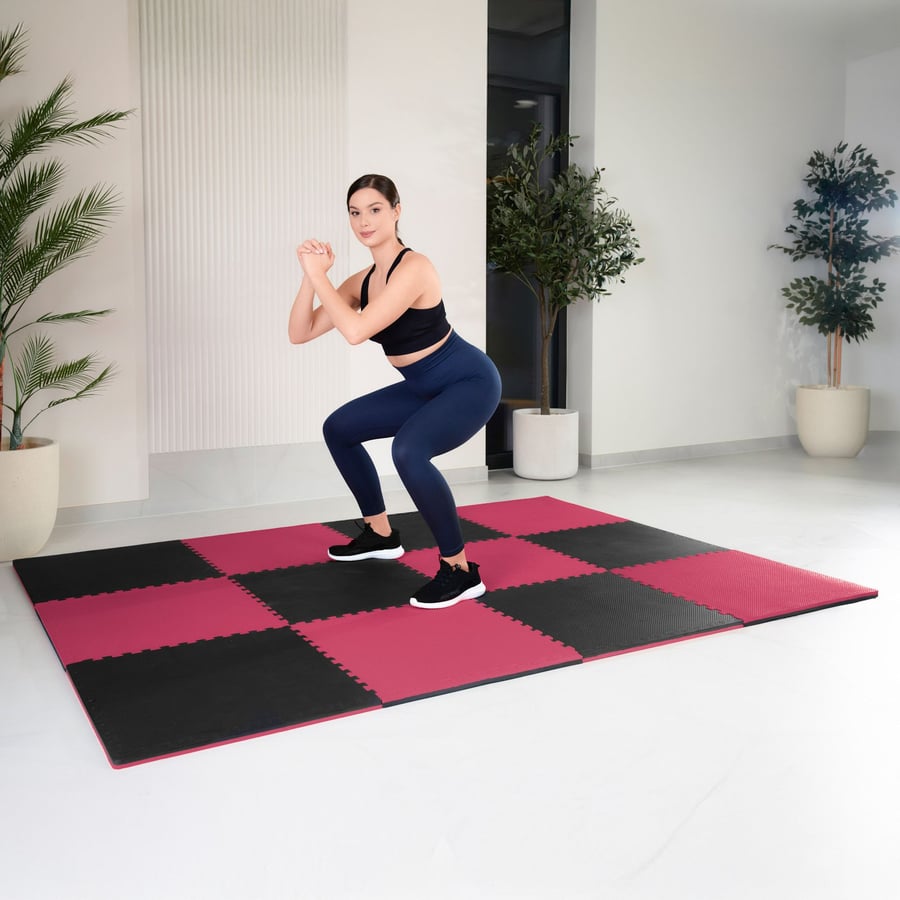 Mata puzzle EVA 2cm czarno/czer