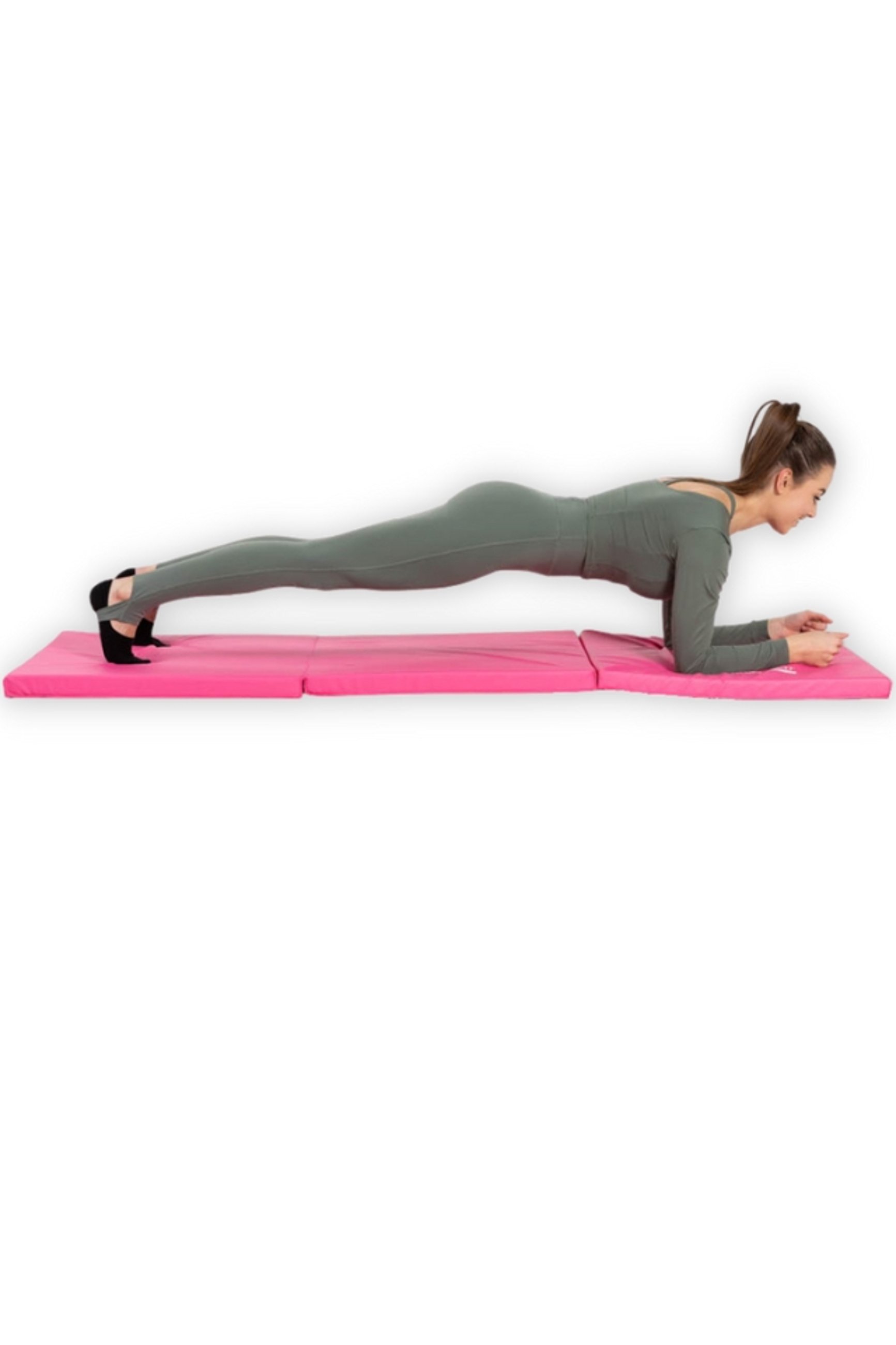 plank na gymnastickom matraci