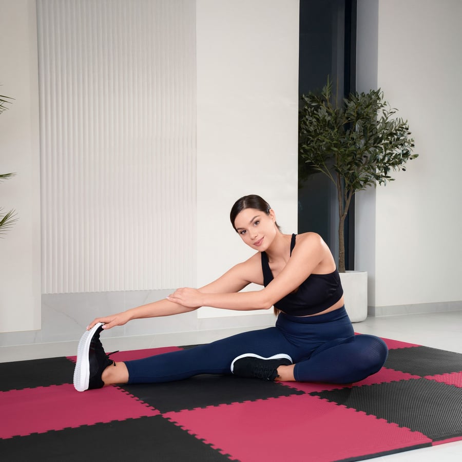 Mata puzzle EVA 2cm czarno/czer