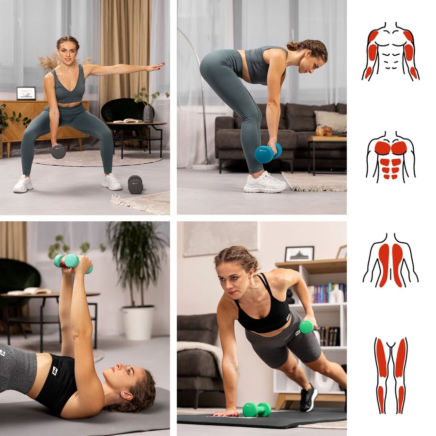 Zestaw hantelek winylowych okrą