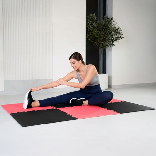 Mata puzzle EVA 1cm czarno/czer